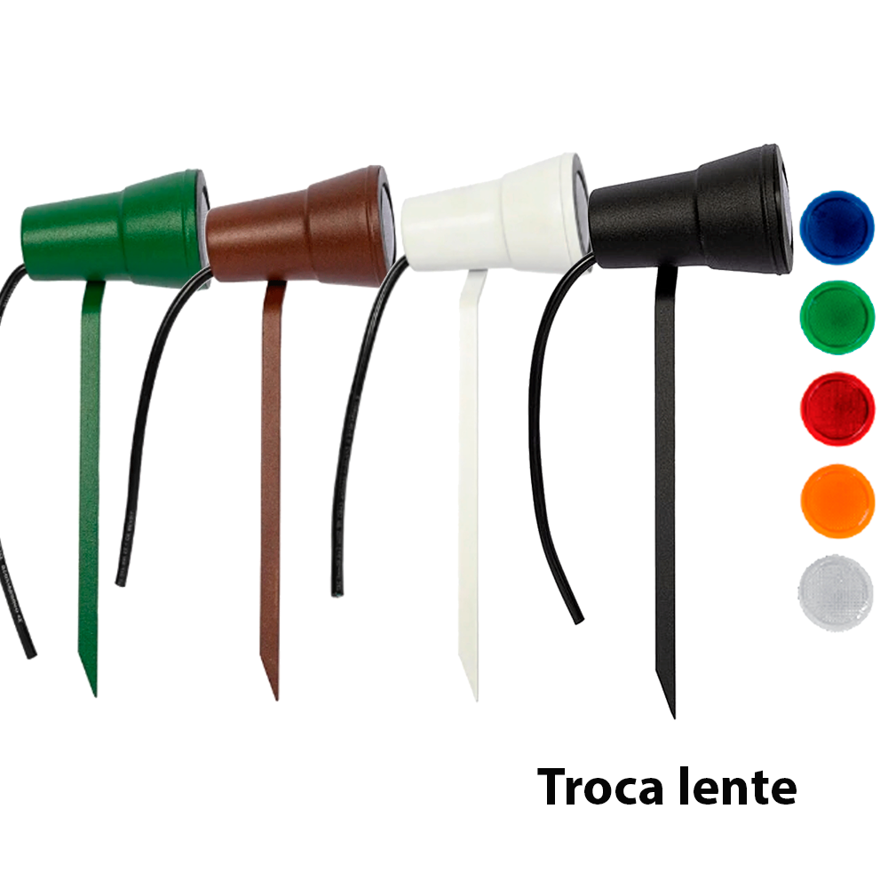 Espeto Soquete Com Gu10 E Troca Cor Da Lente